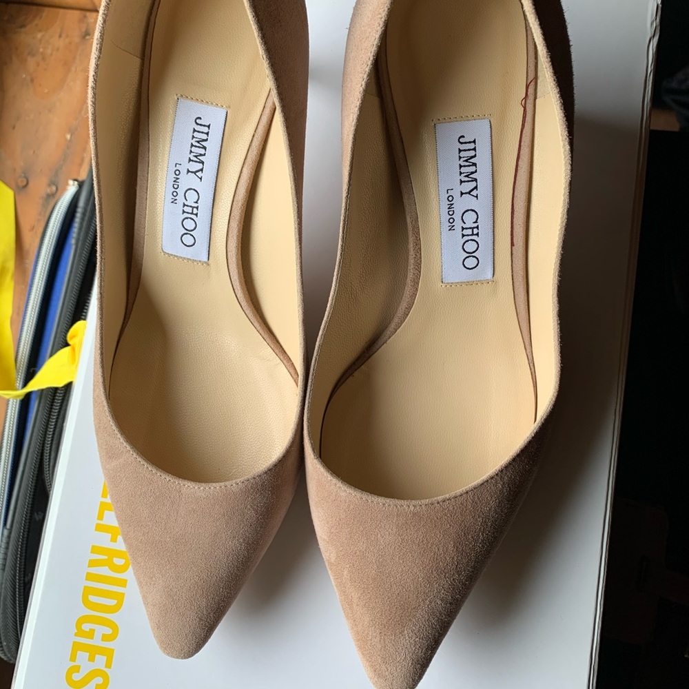 Jimmy Choo Romy 60 suede beige heels
